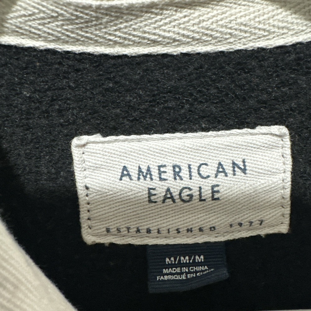 American Eagle Black and White New York Rugby Long Sleeve Shirt Women's Size M - Picture 4 of 7